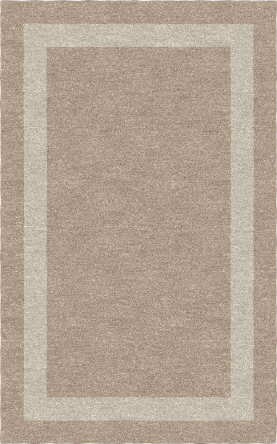 Handmade Hand-Tufted Modern Rug | Double Border Design in Ivory & Light Brown