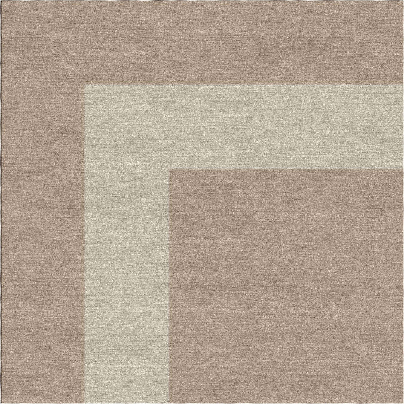 Handmade Hand-Tufted Modern Rug | Double Border Design in Ivory & Light Brown