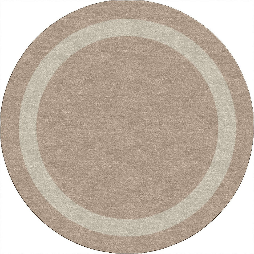 Handmade Hand-Tufted Modern Rug | Double Border Design in Ivory & Light Brown
