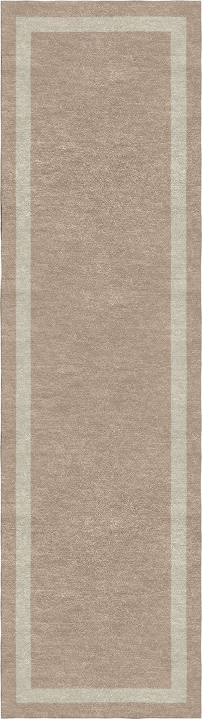 Handmade Hand-Tufted Modern Rug | Double Border Design in Ivory & Light Brown