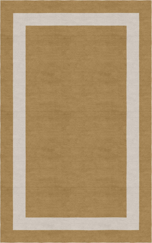 Handmade Hand-Tufted Modern Rug | Double Border Design in Ivory & Brown
