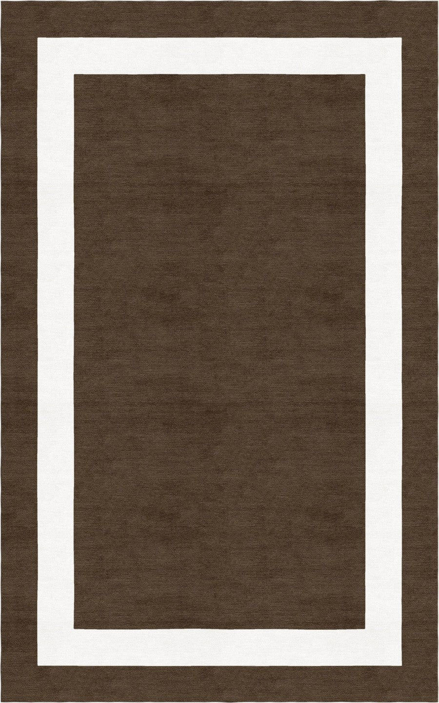 Handmade Hand-Tufted Modern Rug | Double Border Rug in Brown