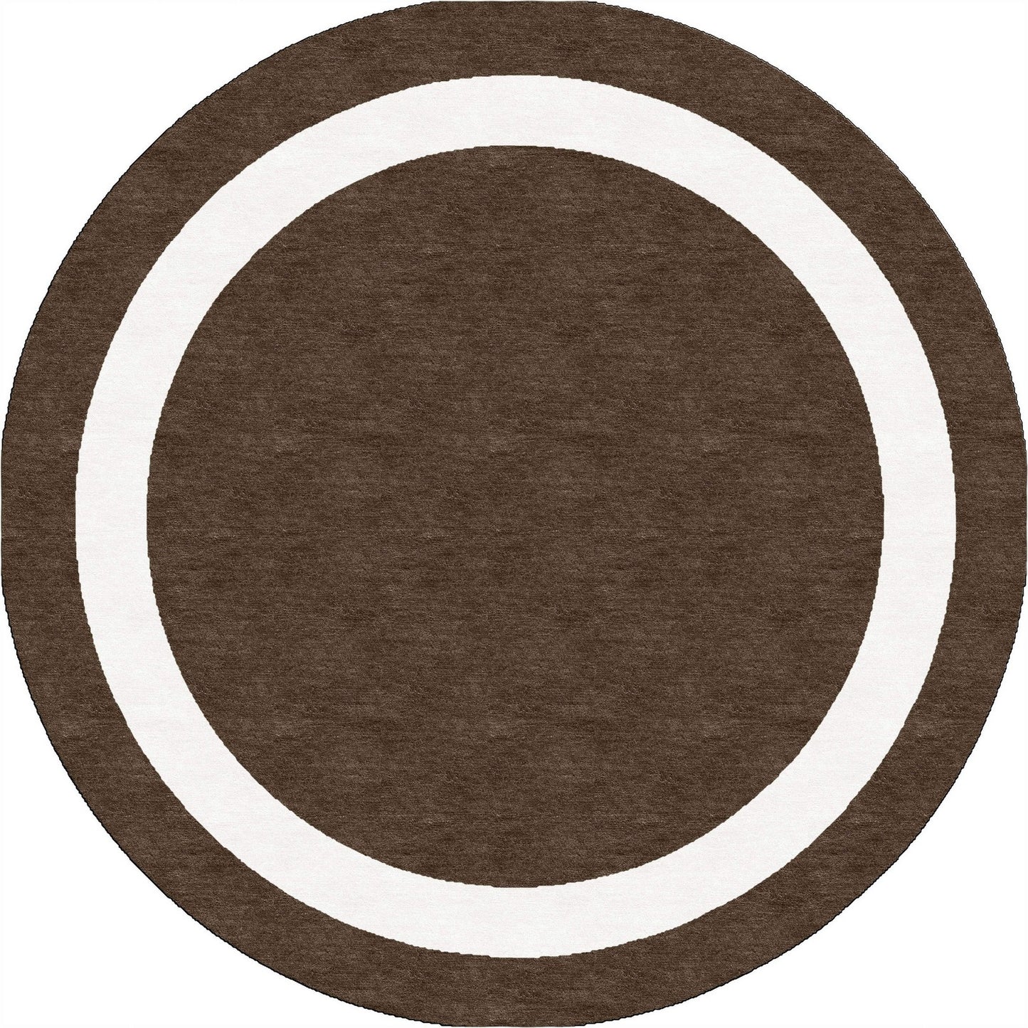 Handmade Hand-Tufted Modern Rug | Double Border Rug in Brown