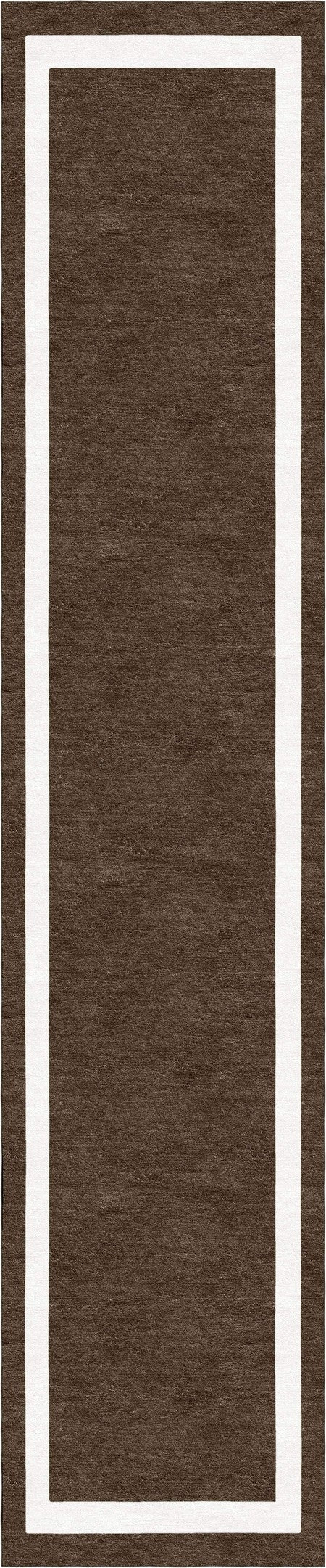 Handmade Hand-Tufted Modern Rug | Double Border Rug in Brown