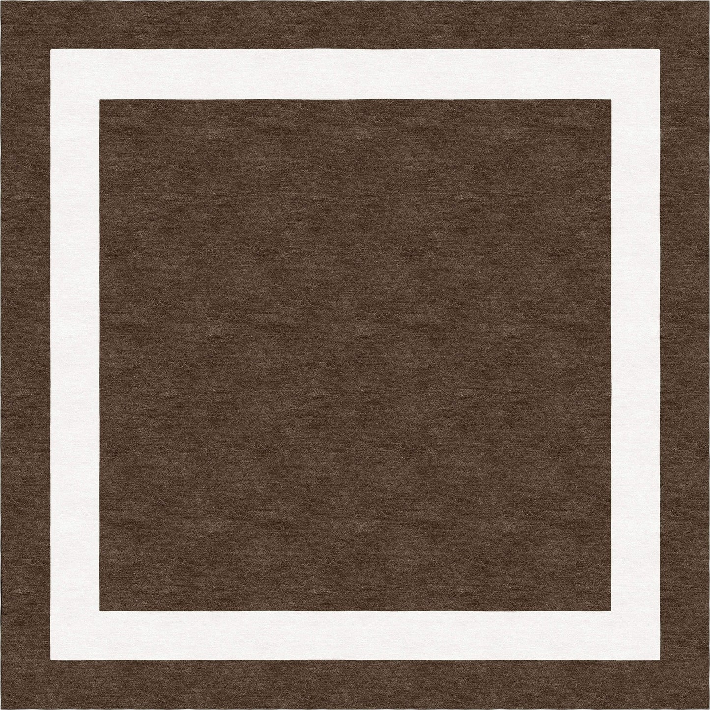Handmade Hand-Tufted Modern Rug | Double Border Rug in Brown