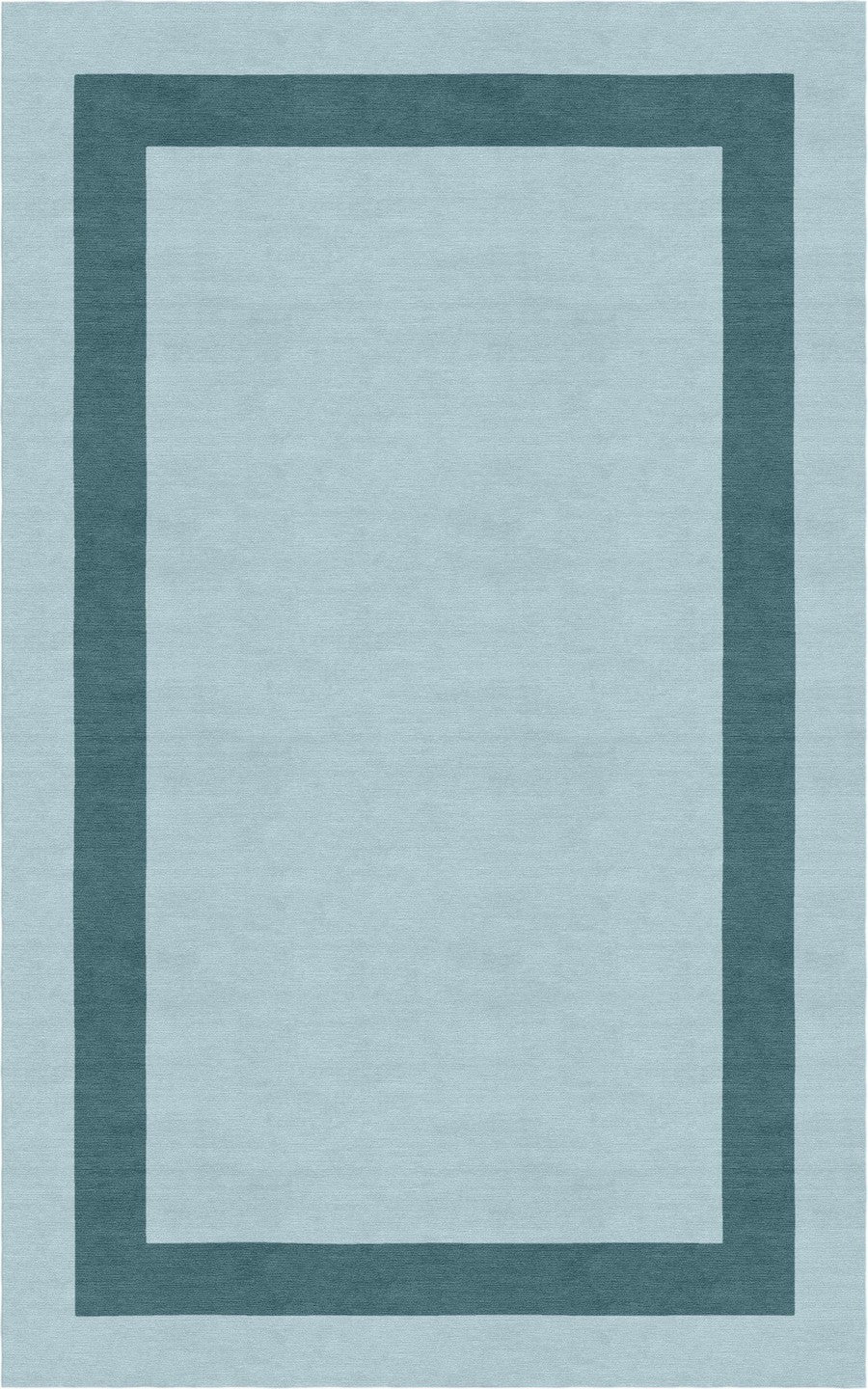 Handmade Hand-Tufted Modern Rug | Double Border Design in Aqua & beetle green