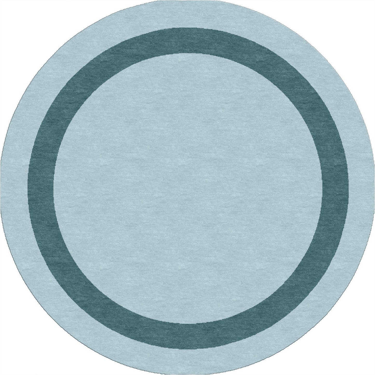 Handmade Hand-Tufted Modern Rug | Double Border Design in Aqua & beetle green
