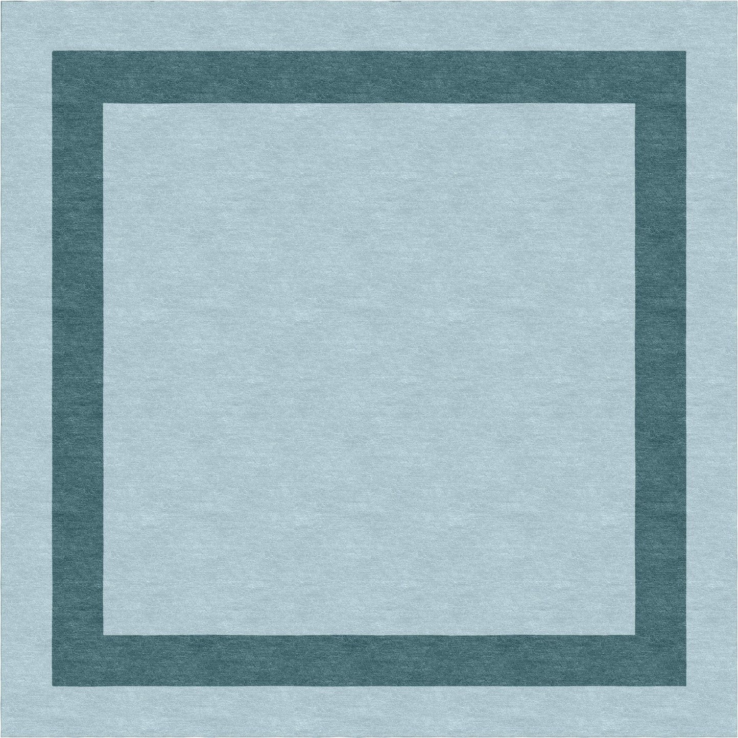 Handmade Hand-Tufted Modern Rug | Double Border Design in Aqua & beetle green
