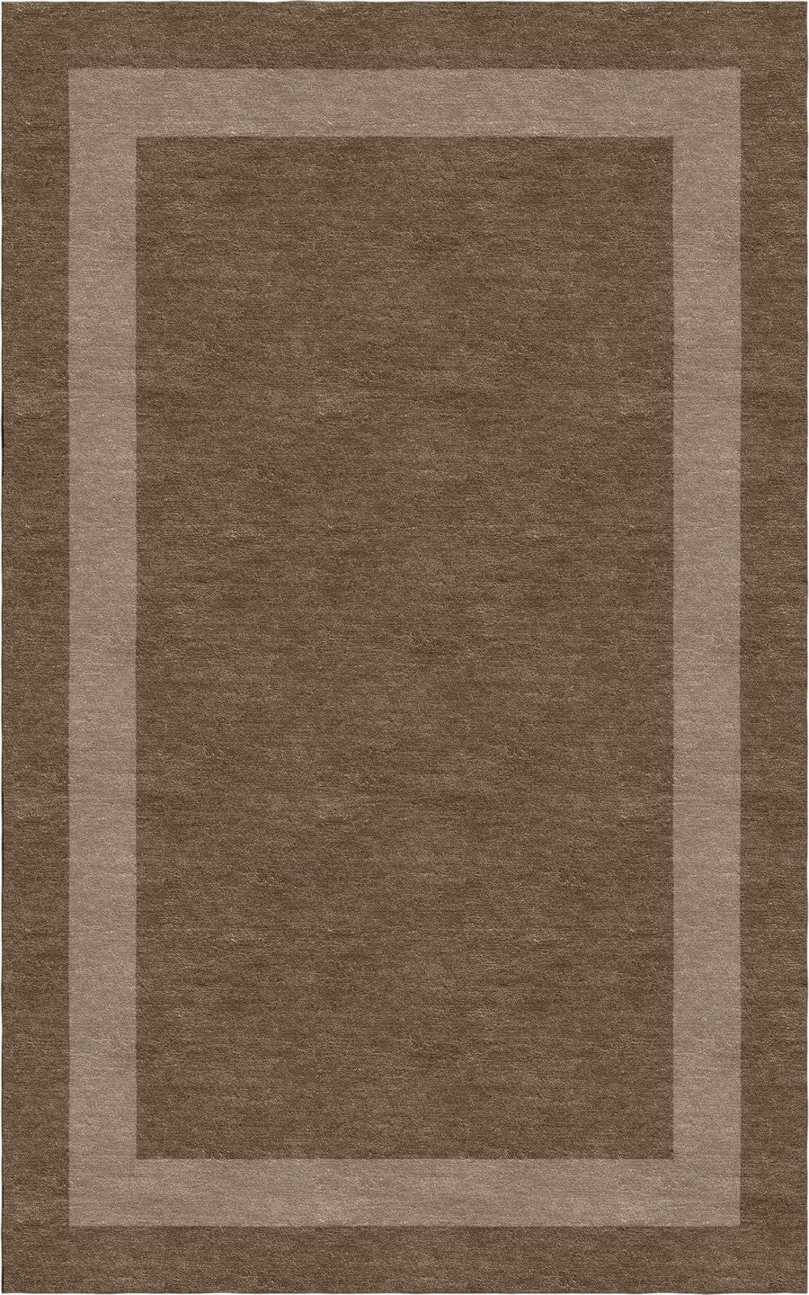 Handmade Hand-Tufted Modern Rug | Double Border Rug in Brown