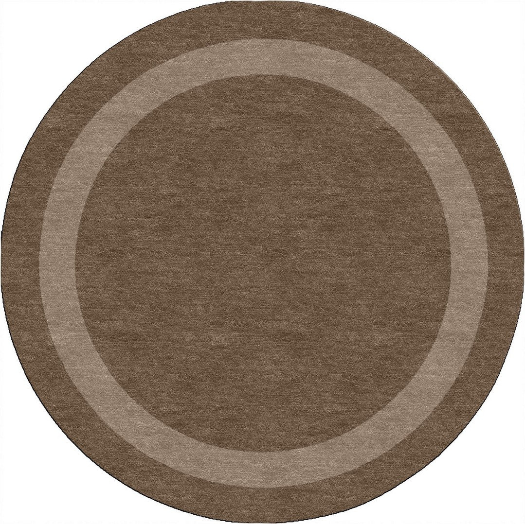 Handmade Hand-Tufted Modern Rug | Double Border Rug in Brown