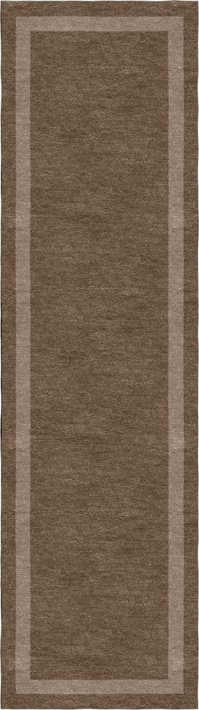 Handmade Hand-Tufted Modern Rug | Double Border Rug in Brown