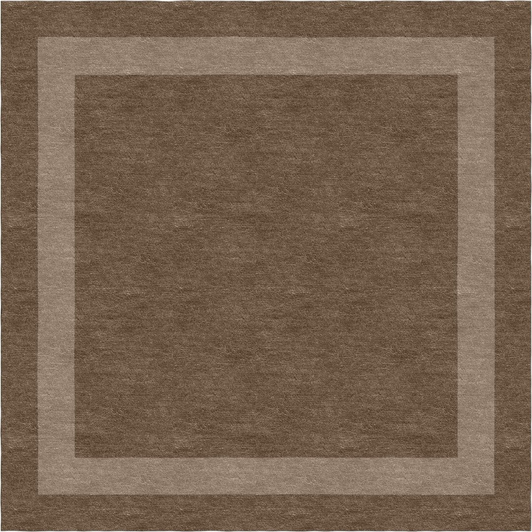 Handmade Hand-Tufted Modern Rug | Double Border Rug in Brown