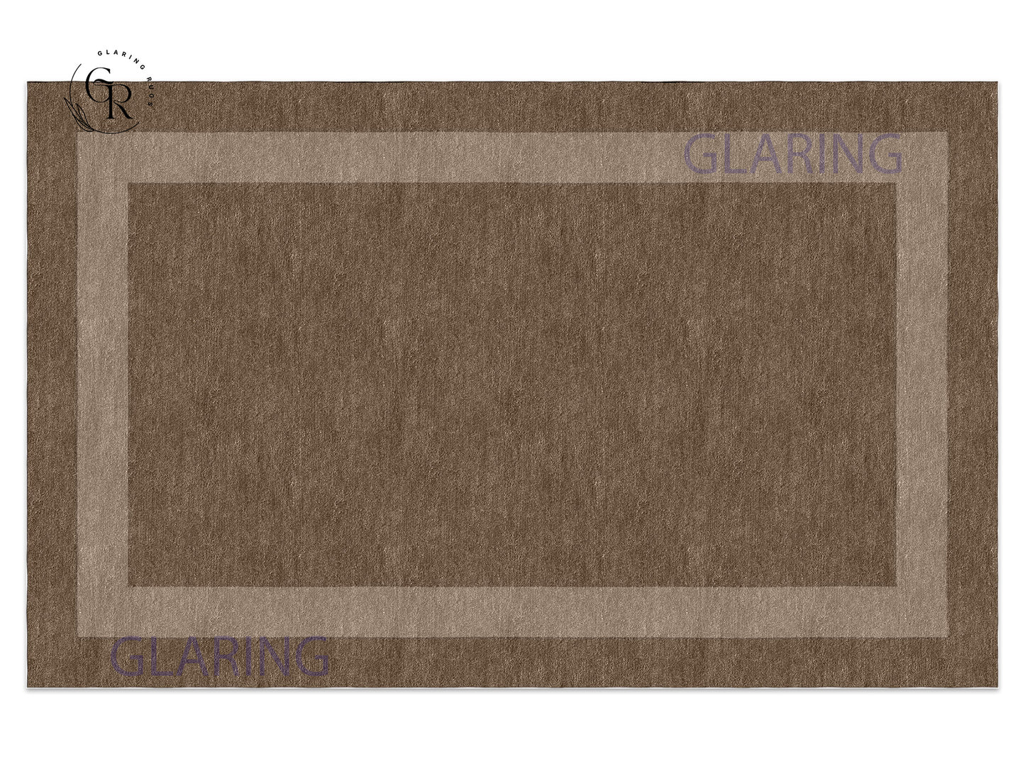 Handmade Hand-Tufted Modern Rug | Double Border Rug in Brown