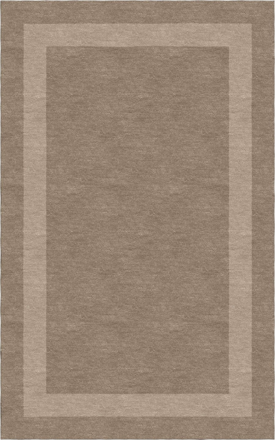 Handmade Hand-Tufted Modern Rug | Double Border Rug in Brown