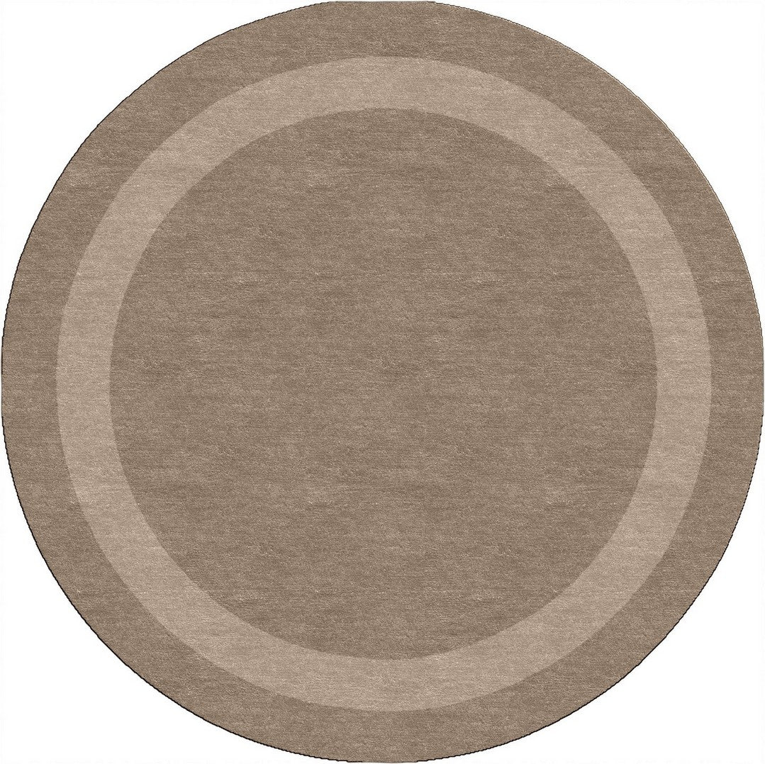 Handmade Hand-Tufted Modern Rug | Double Border Rug in Brown