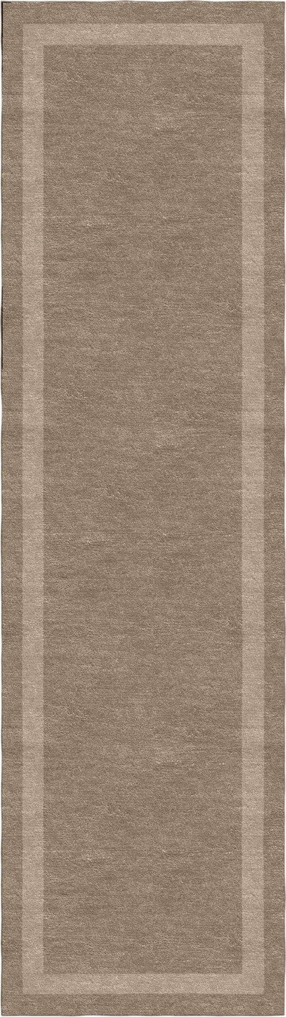 Handmade Hand-Tufted Modern Rug | Double Border Rug in Brown