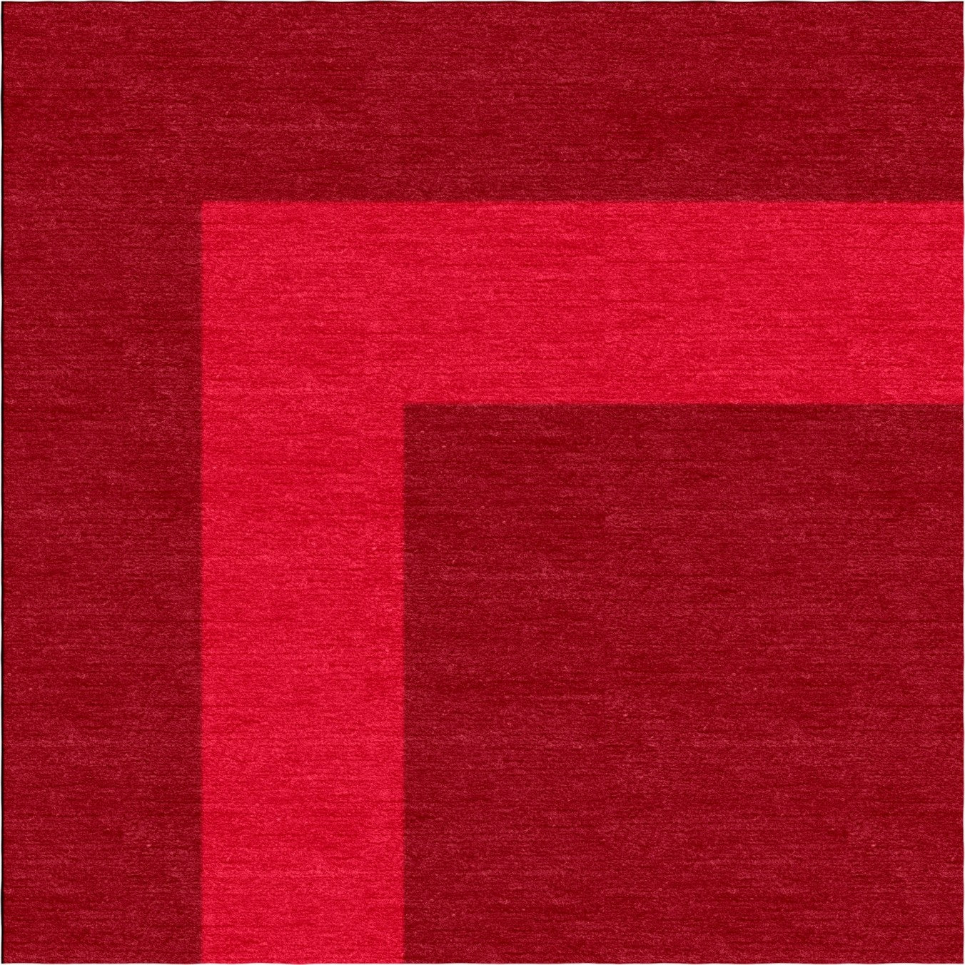 Handmade Hand-Tufted Modern Rug | Double Border Design in Red & Wine