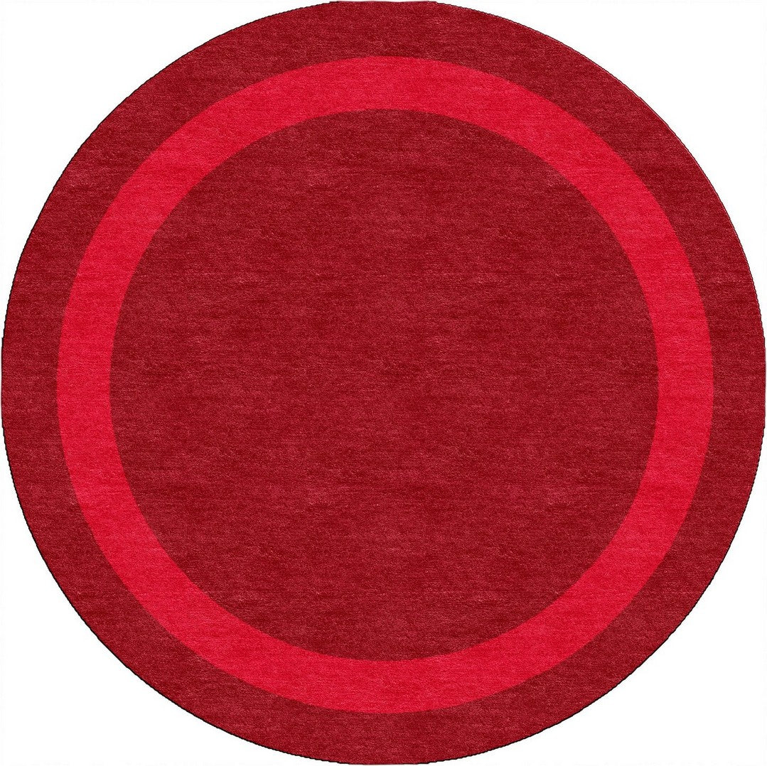 Handmade Hand-Tufted Modern Rug | Double Border Design in Red & Wine
