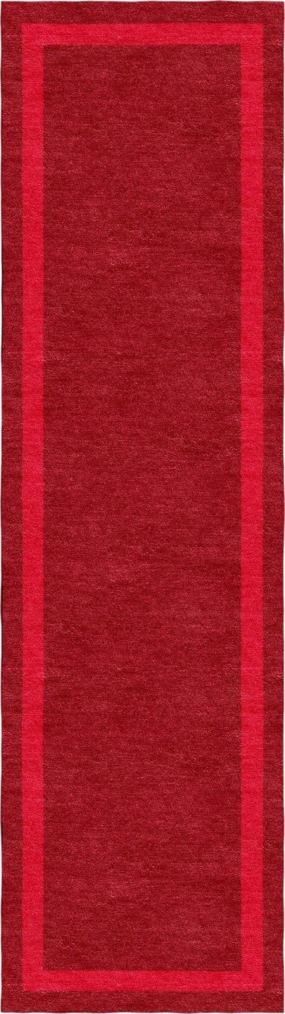 Handmade Hand-Tufted Modern Rug | Double Border Design in Red & Wine
