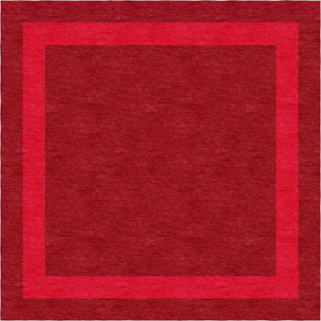 Handmade Hand-Tufted Modern Rug | Double Border Design in Red & Wine