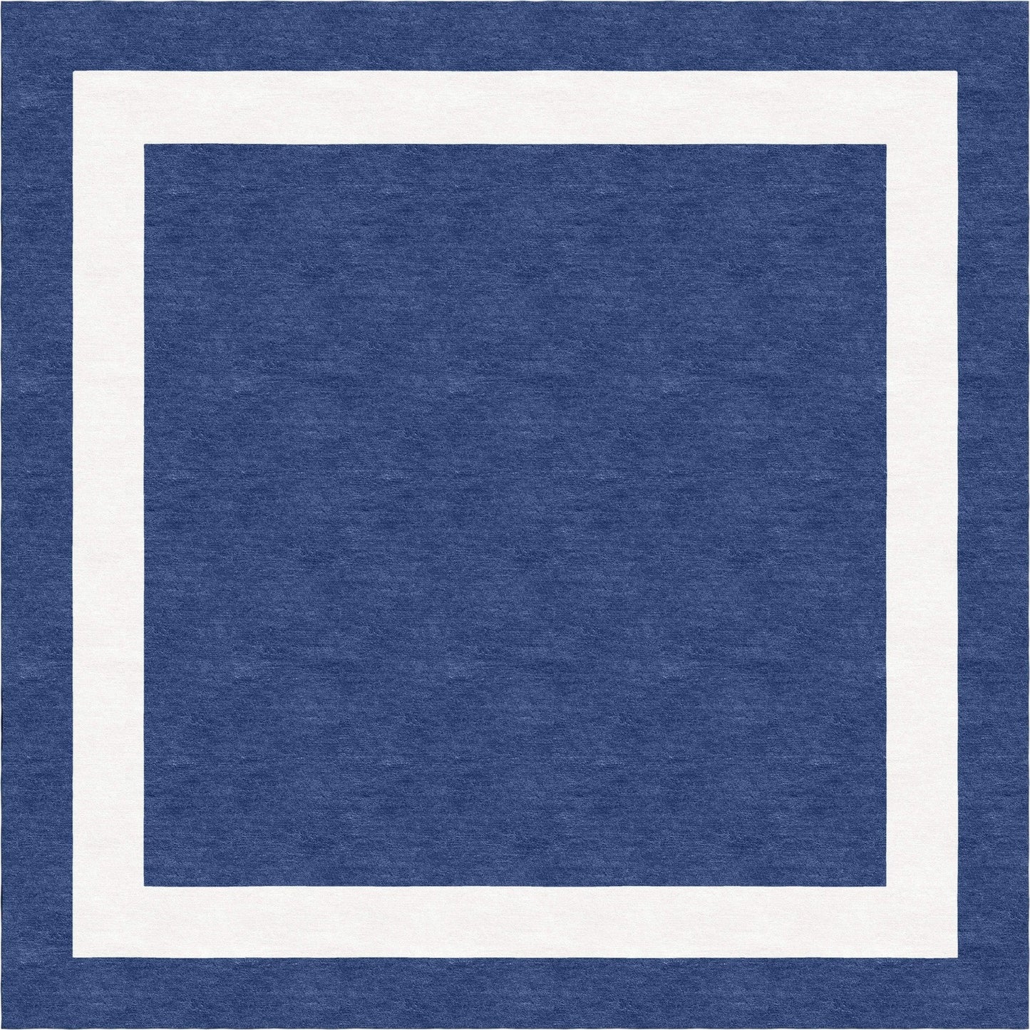 Handmade Hand-Tufted Modern Rug | Double Border Design in White & Navy Blue