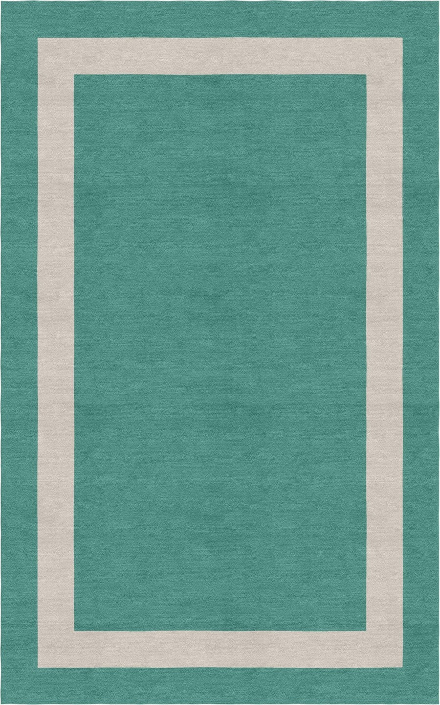 Handmade Hand-Tufted Modern Rug | Double Border Rug in Teal Green