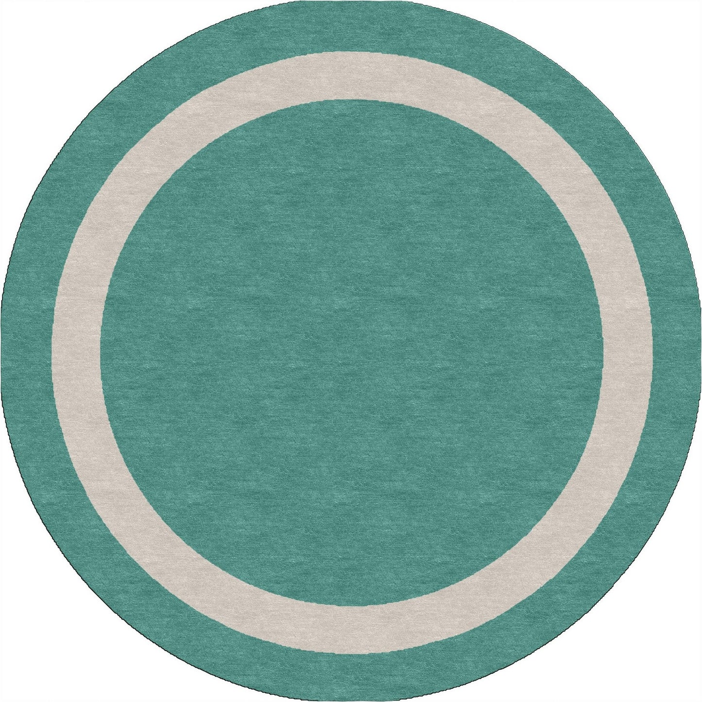 Handmade Hand-Tufted Modern Rug | Double Border Rug in Teal Green