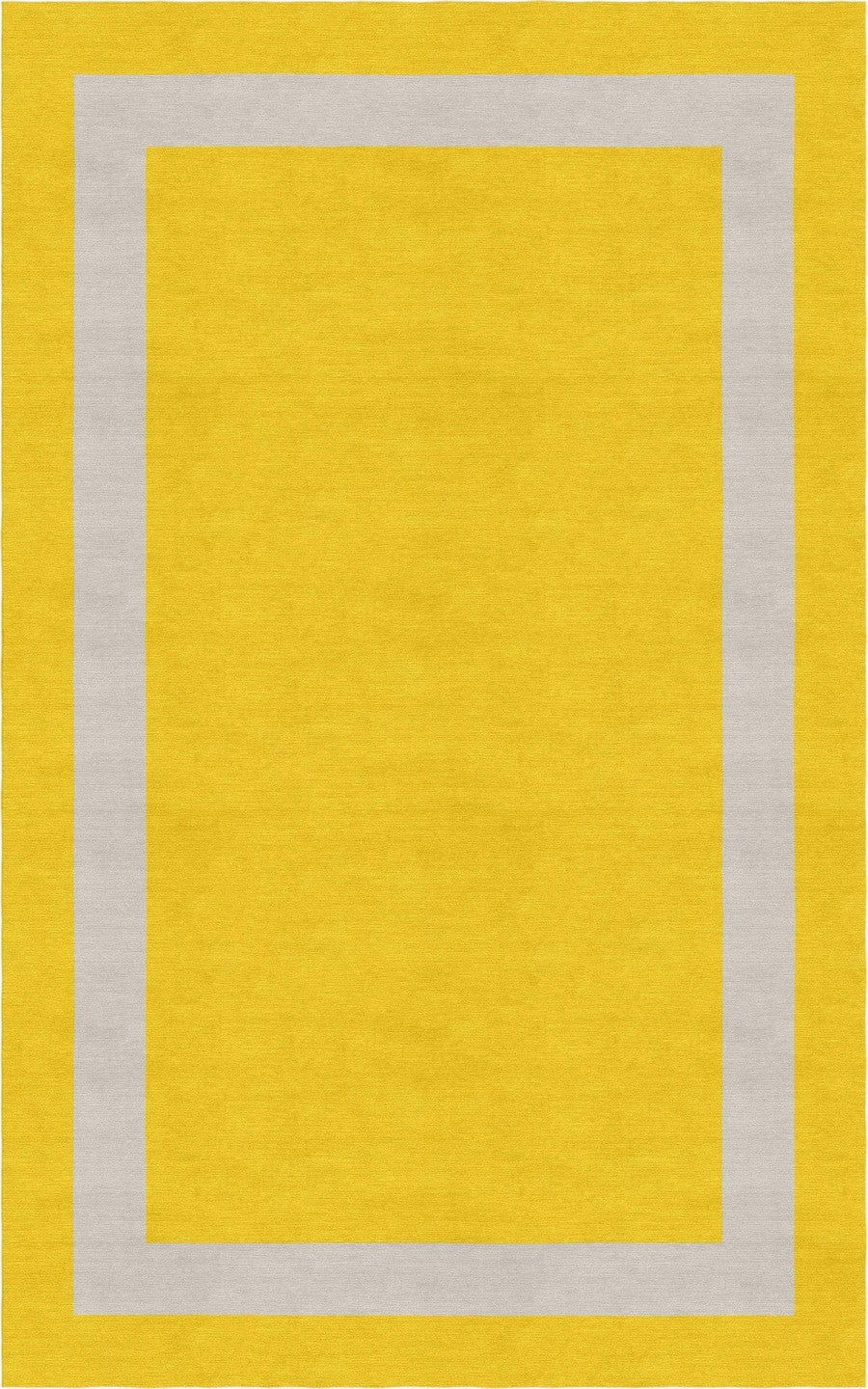 Handmade Hand-Tufted Modern Rug | Double Border Design in Ivory & Mustard Yellow
