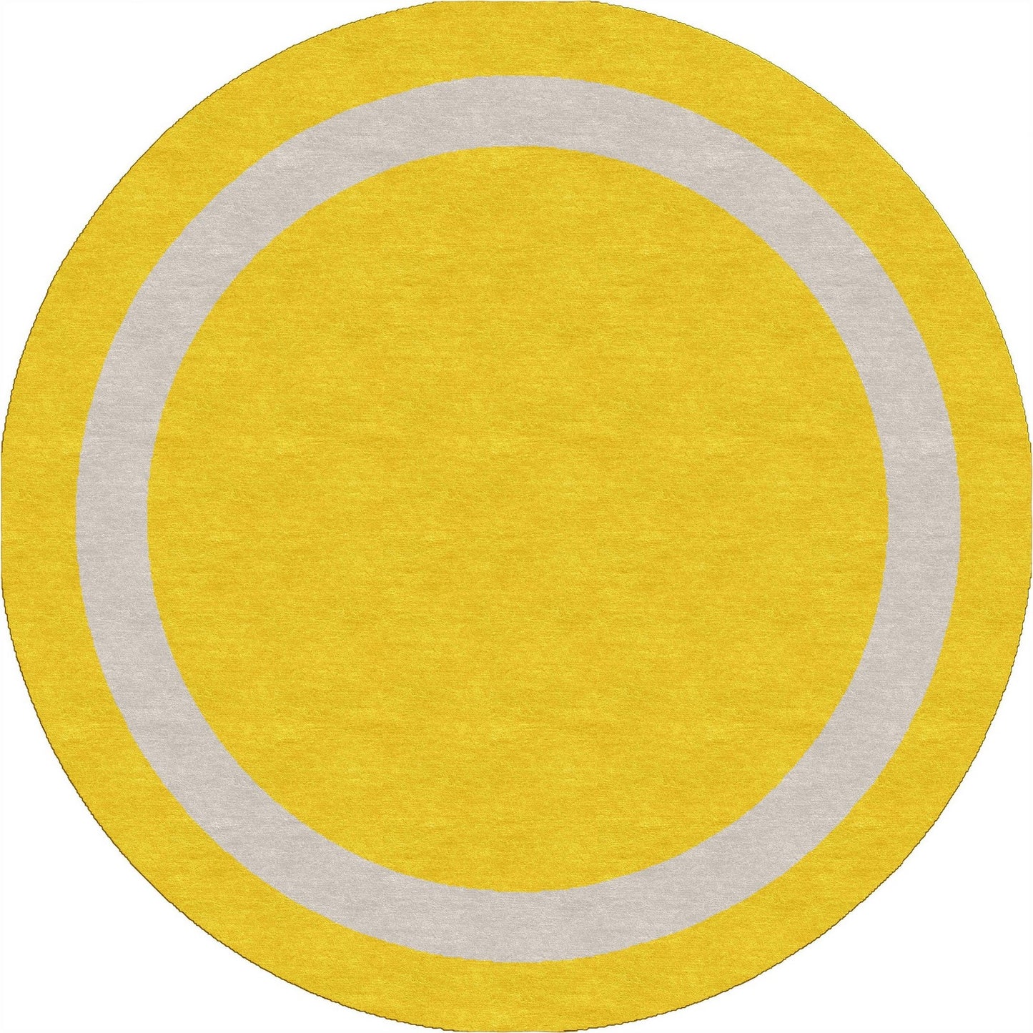 Handmade Hand-Tufted Modern Rug | Double Border Design in Ivory & Mustard Yellow