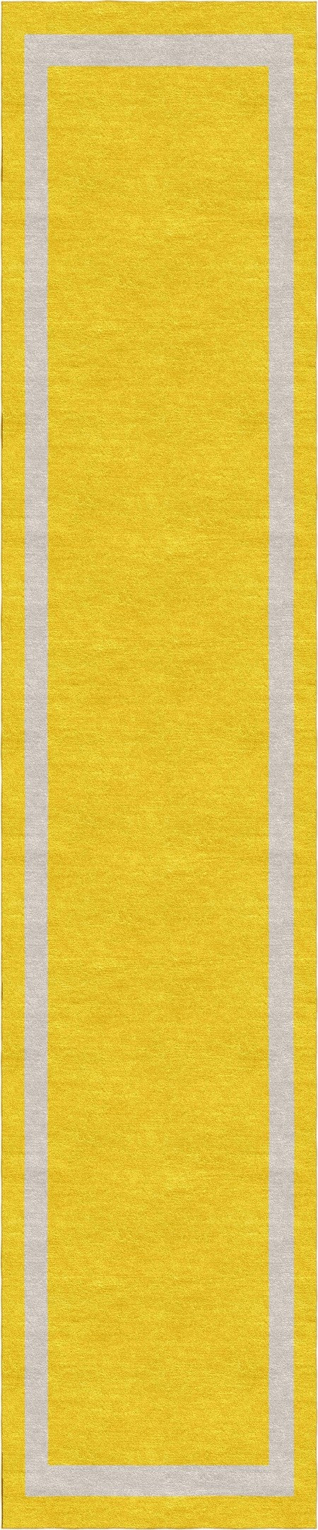 Handmade Hand-Tufted Modern Rug | Double Border Design in Ivory & Mustard Yellow