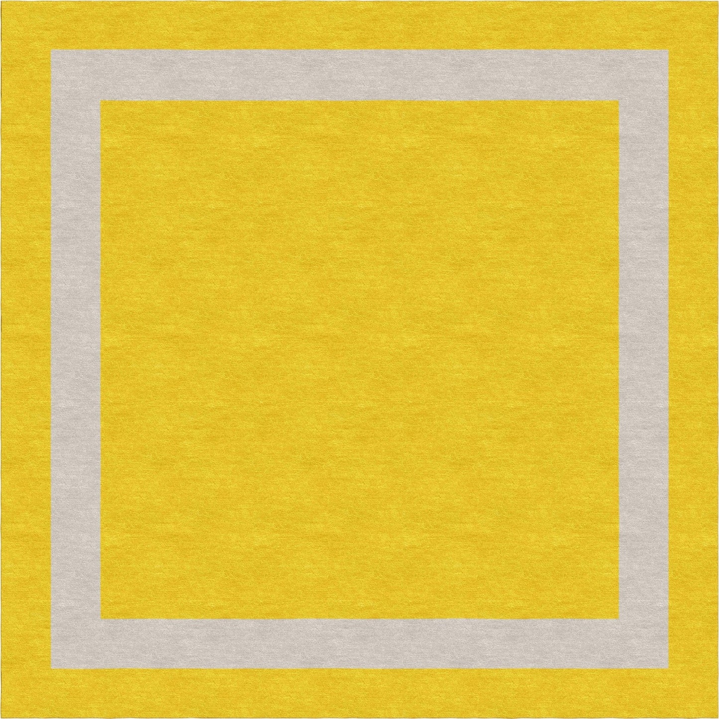 Handmade Hand-Tufted Modern Rug | Double Border Design in Ivory & Mustard Yellow
