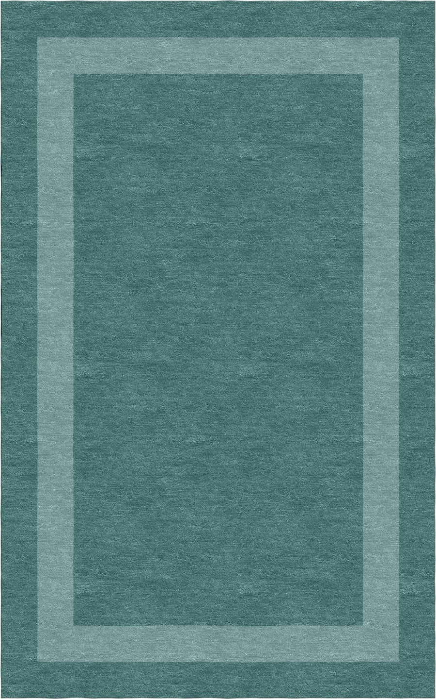 Handmade Hand-Tufted Modern Rug | Double Border Rug in Teal Green