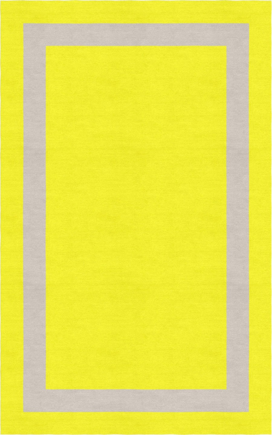 Handmade Hand-Tufted Modern Rug | Double Border Design in Ivory & Yellow