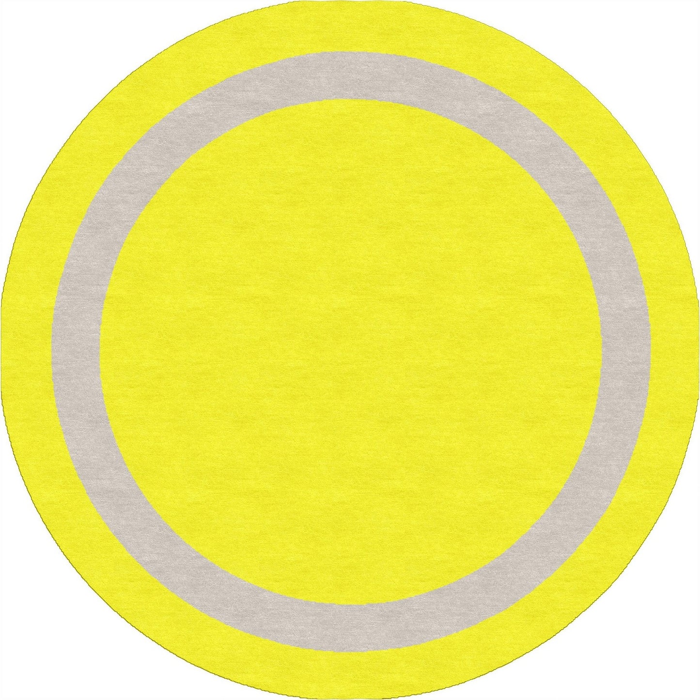Handmade Hand-Tufted Modern Rug | Double Border Design in Ivory & Yellow