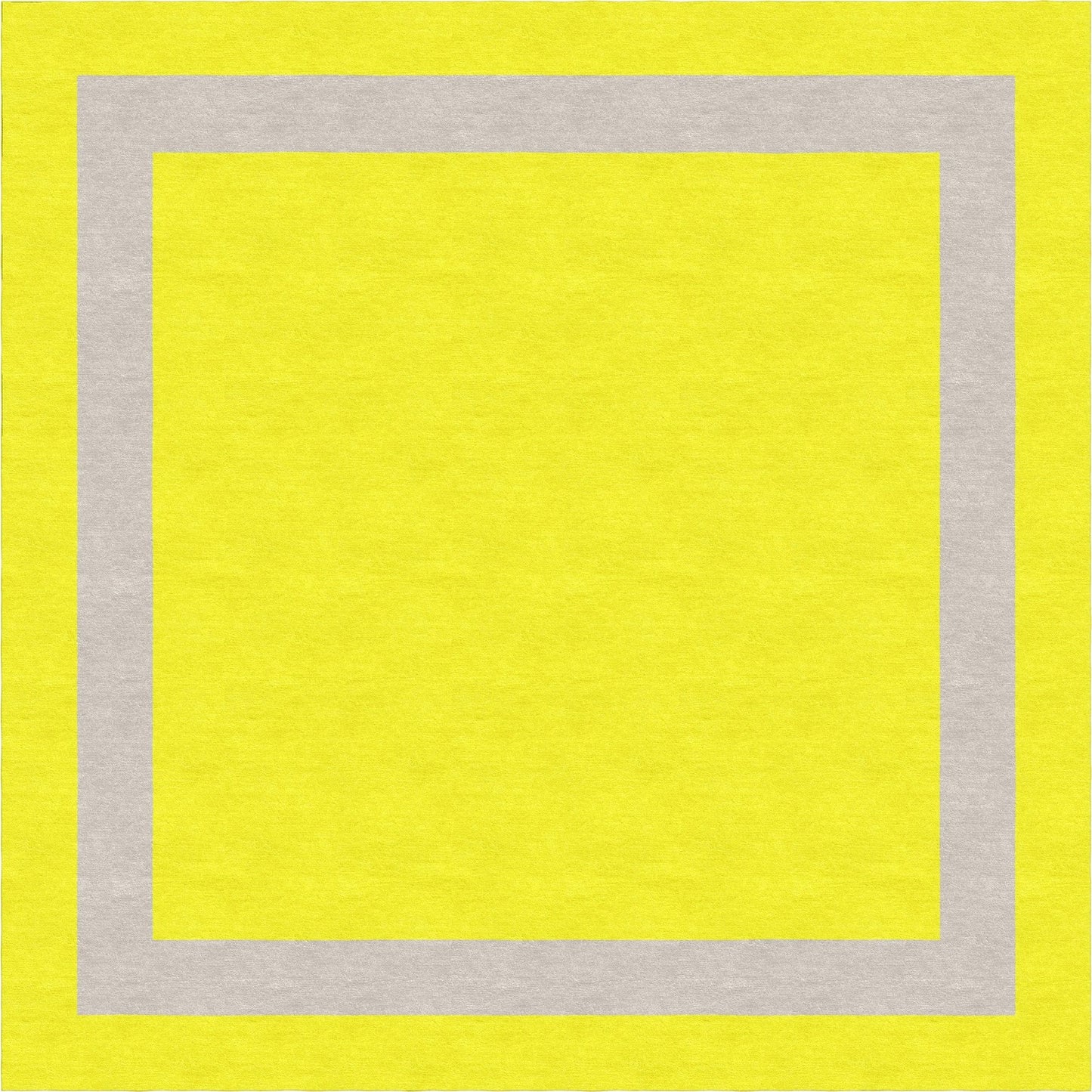 Handmade Hand-Tufted Modern Rug | Double Border Design in Ivory & Yellow