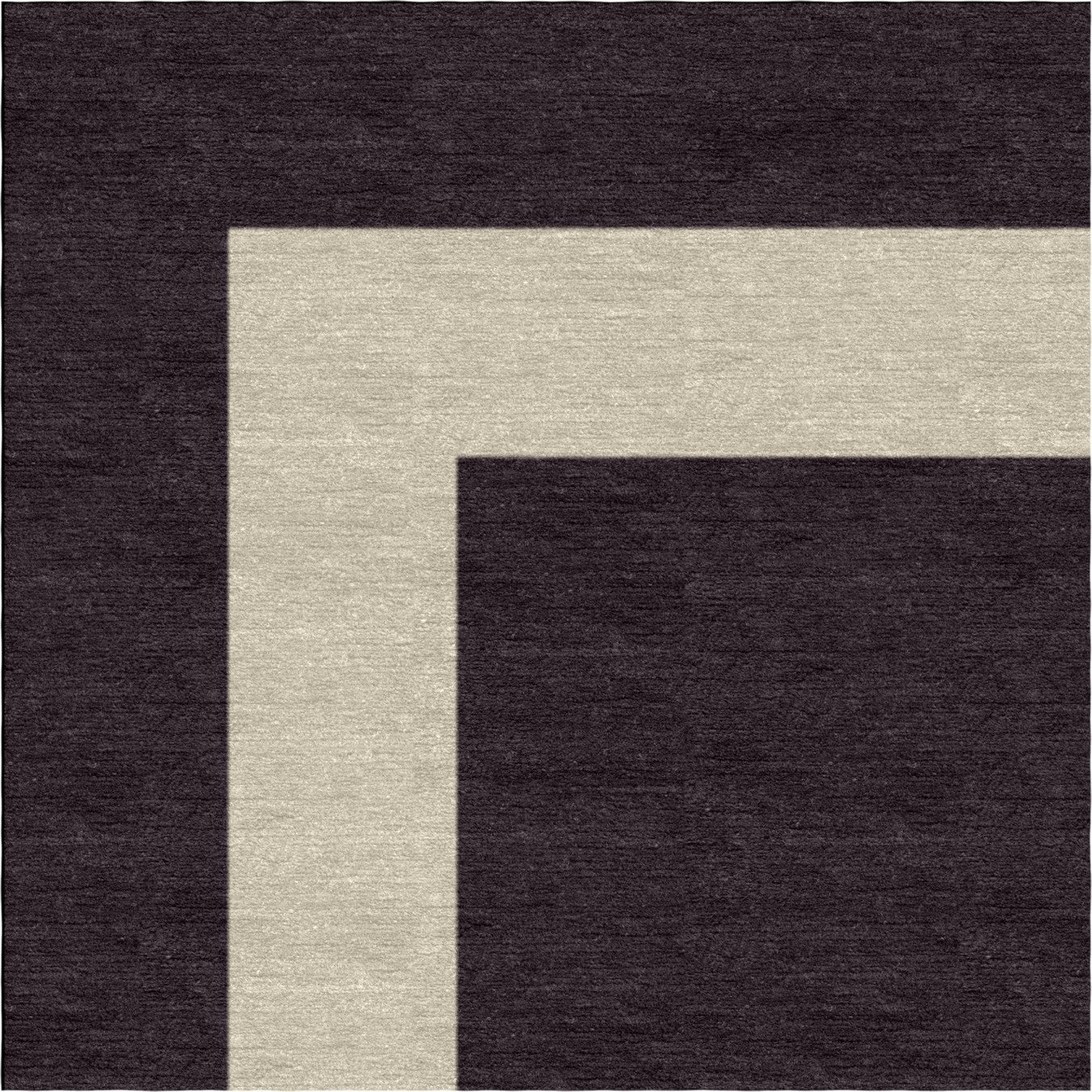 Handmade Hand-Tufted Modern Rug | Double Border Design in Dark Brown & Ivory