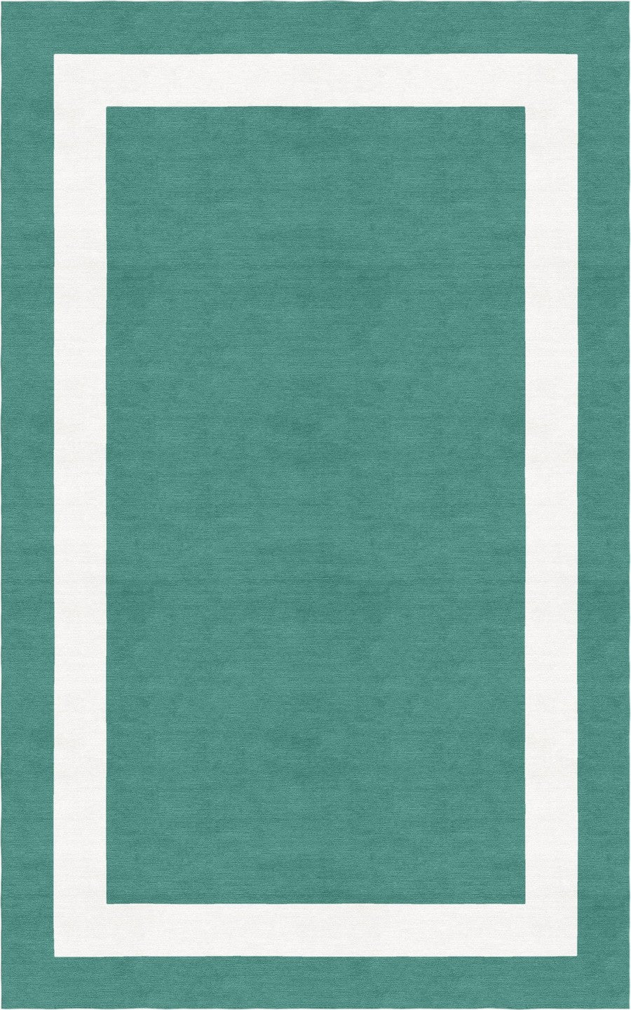 Handmade Hand-Tufted Modern Rug | Double Border Rug in Teal Green