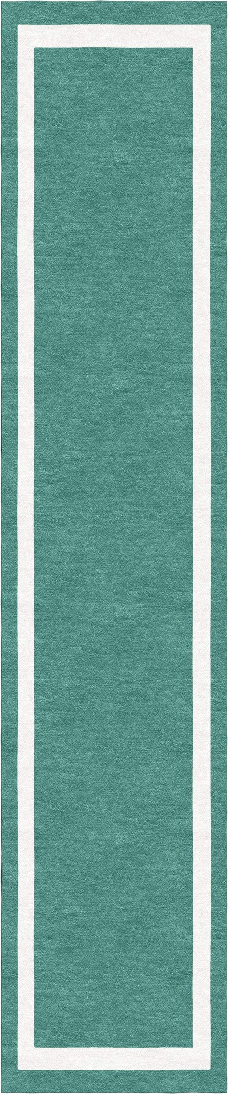 Handmade Hand-Tufted Modern Rug | Double Border Rug in Teal Green