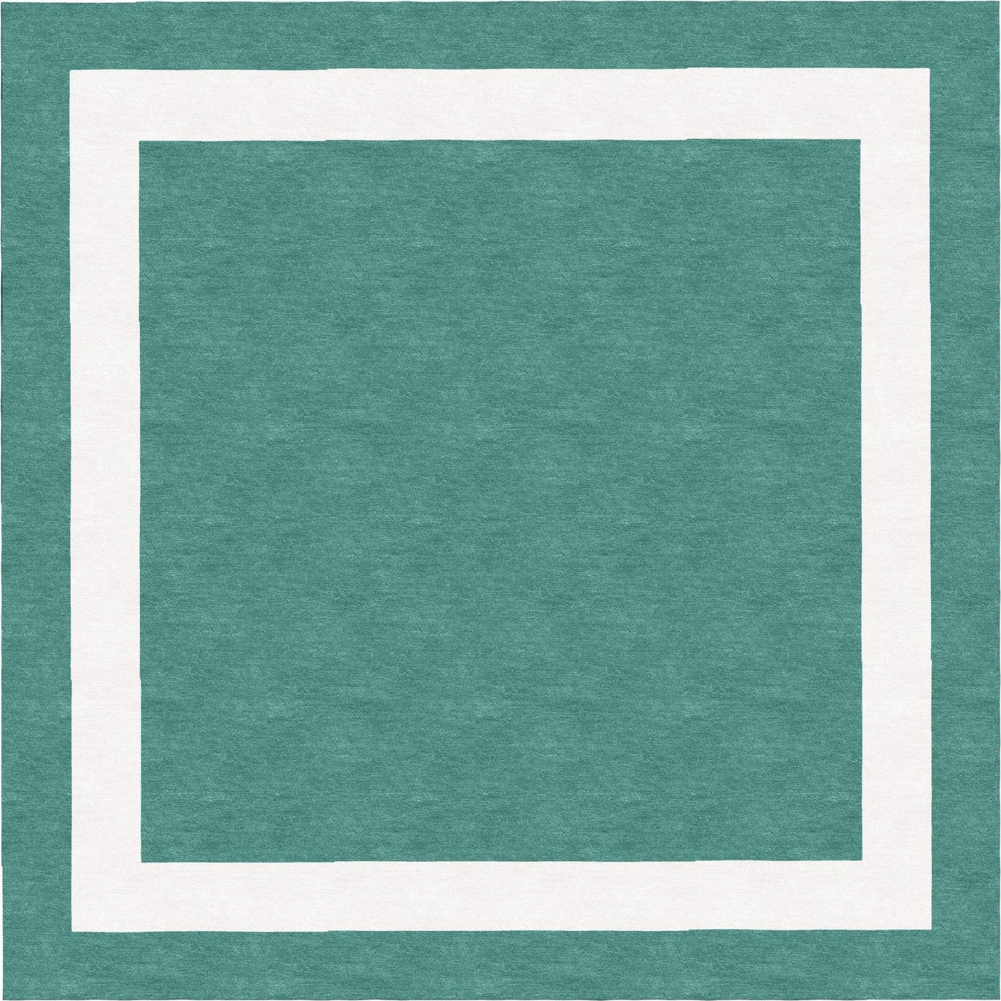 Handmade Hand-Tufted Modern Rug | Double Border Rug in Teal Green