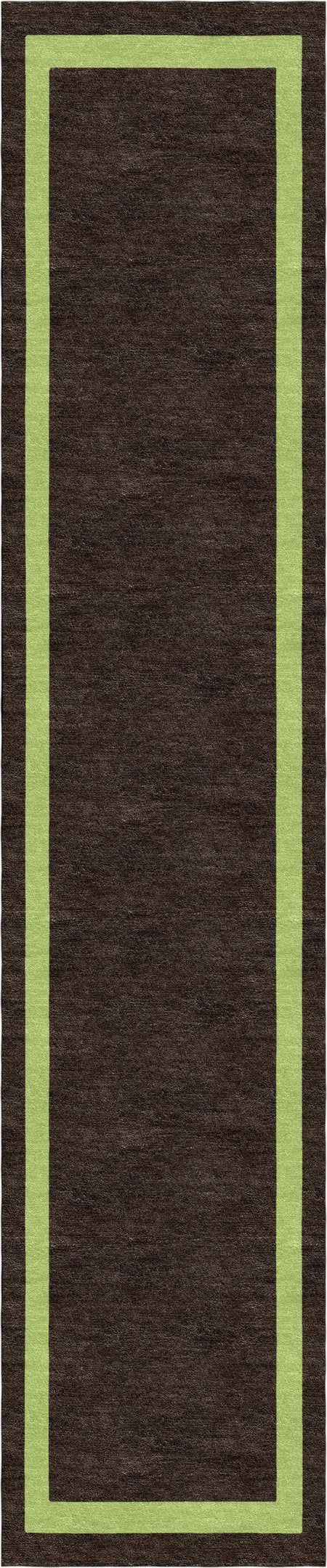 Handmade Hand-Tufted Modern Rug | Double Border Design in Olive Green & Brown