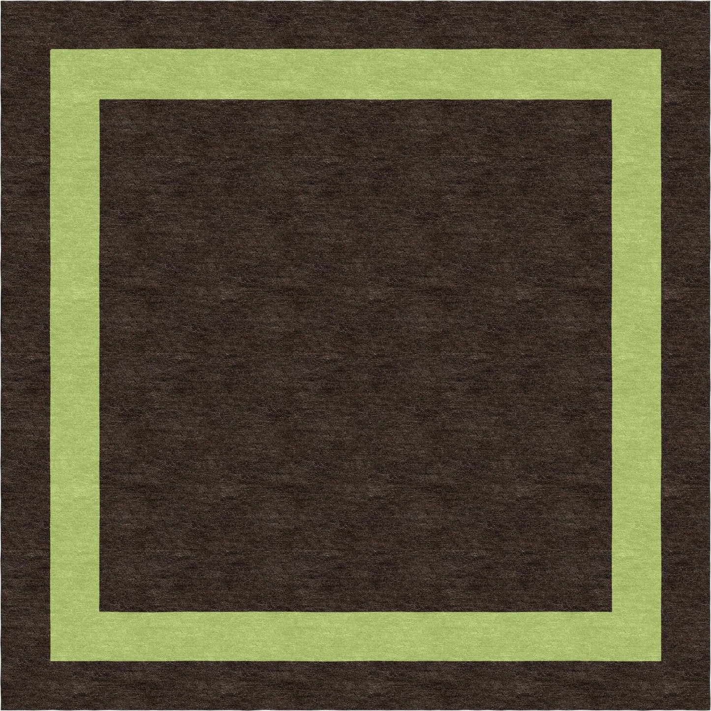 Handmade Hand-Tufted Modern Rug | Double Border Design in Olive Green & Brown