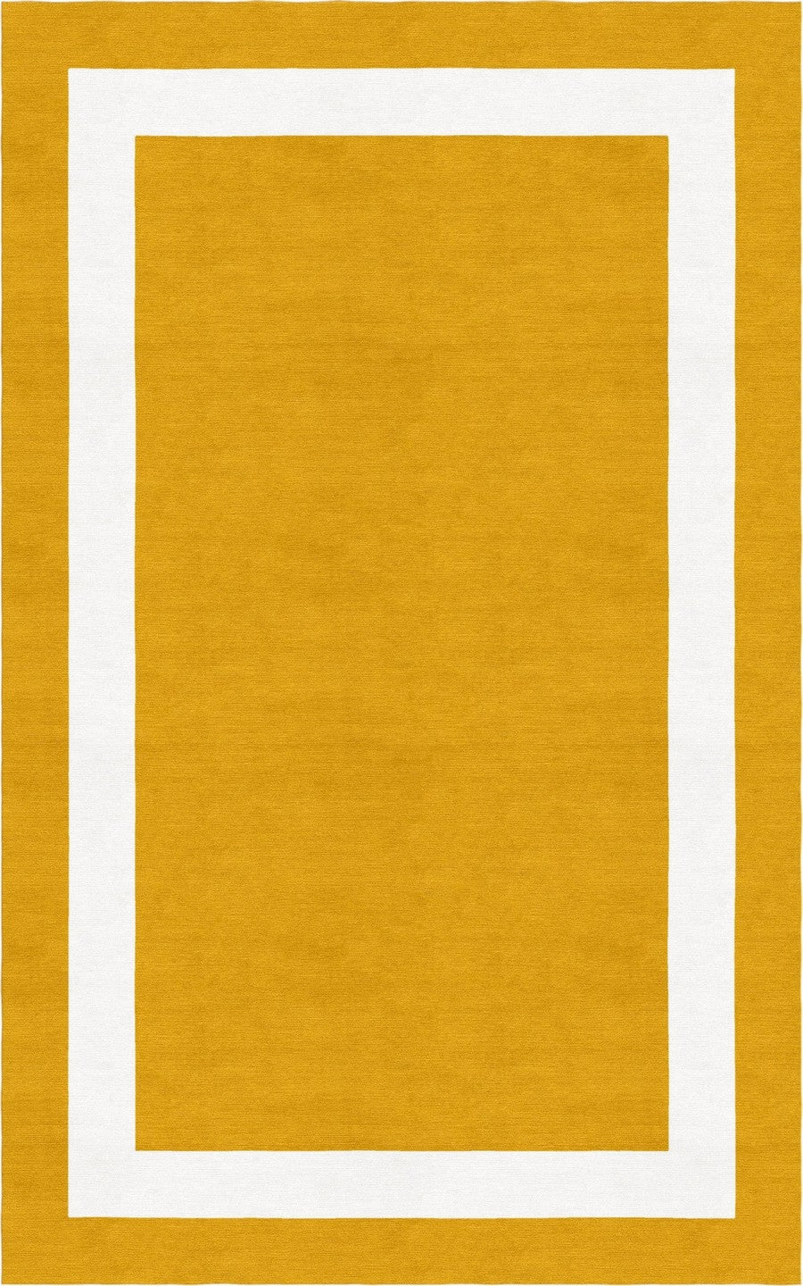 Handmade Hand-Tufted Modern Rug | Double Border Design in White & Gold