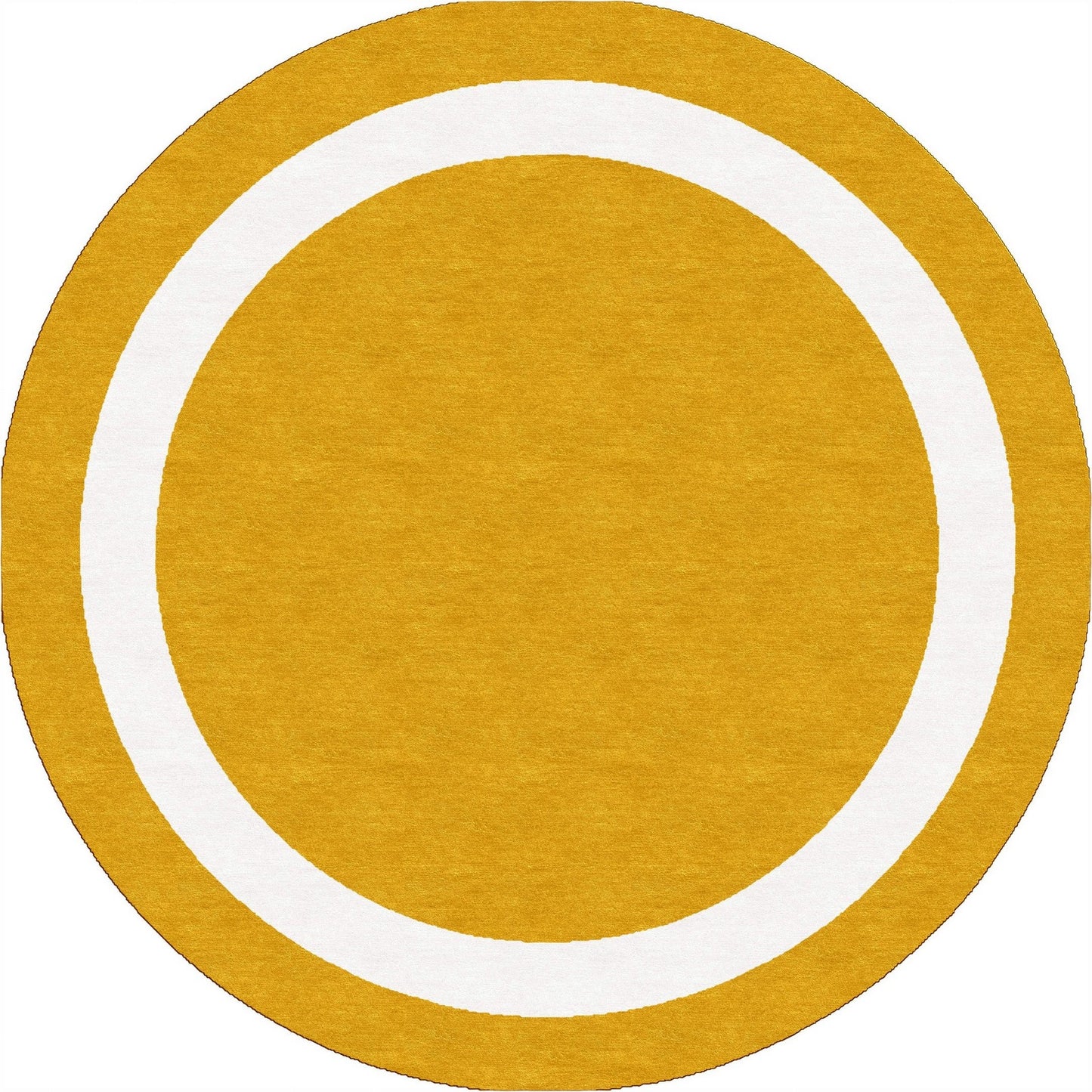 Handmade Hand-Tufted Modern Rug | Double Border Design in White & Gold