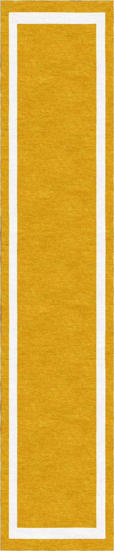 Handmade Hand-Tufted Modern Rug | Double Border Design in White & Gold