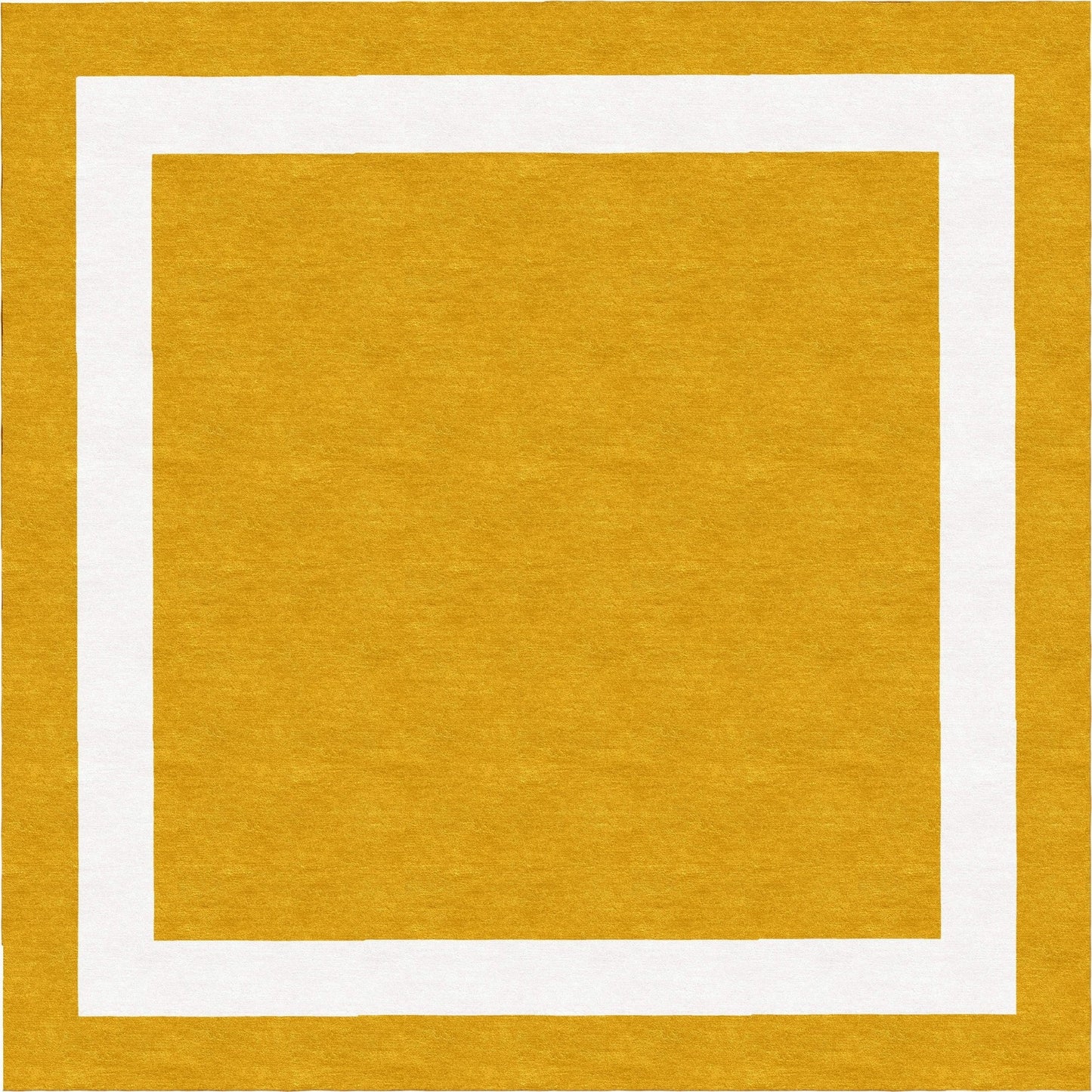 Handmade Hand-Tufted Modern Rug | Double Border Design in White & Gold