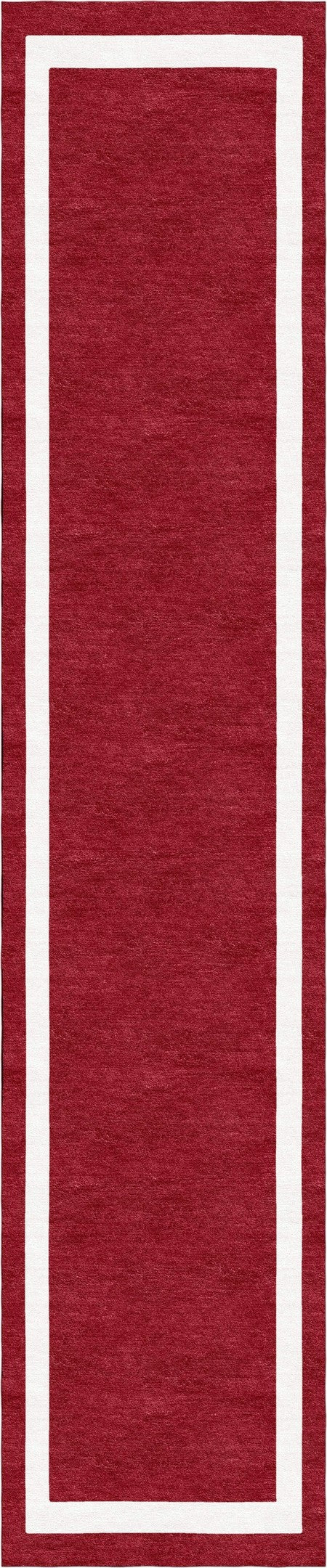 Handmade Hand-Tufted Modern Rug | Double Border Rug in Red