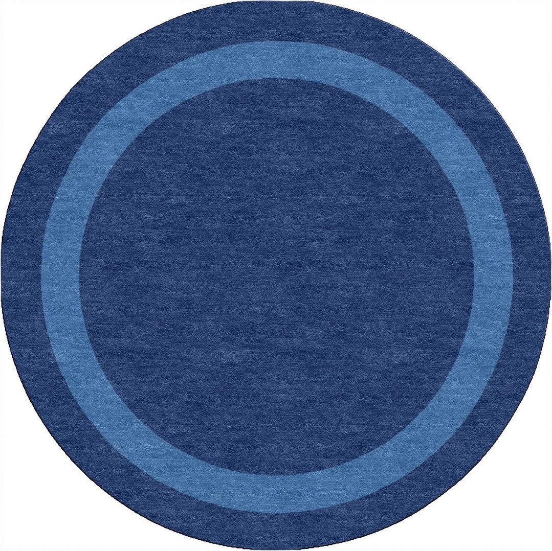 Handmade Hand-Tufted Modern Rug | Double Border Design in Blue & Royal Blue
