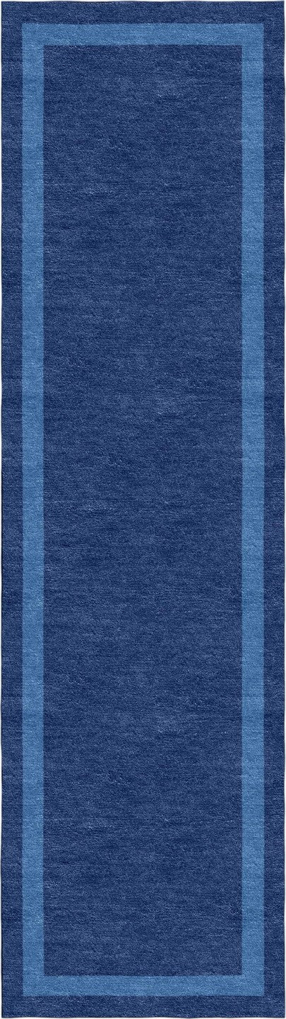 Handmade Hand-Tufted Modern Rug | Double Border Design in Blue & Royal Blue