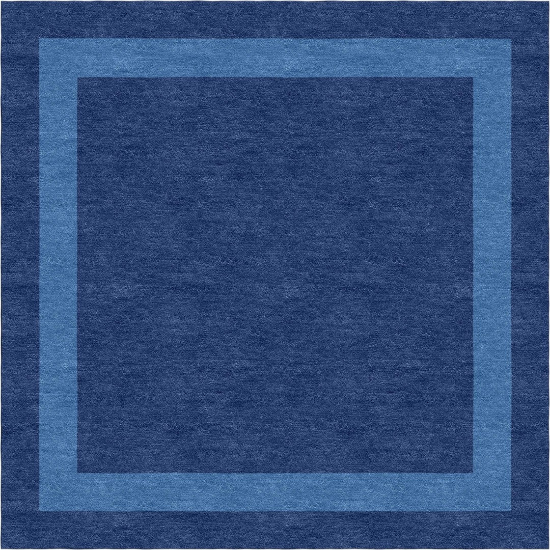 Handmade Hand-Tufted Modern Rug | Double Border Design in Blue & Royal Blue