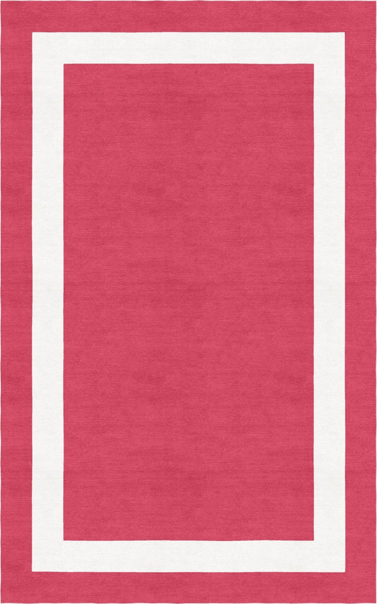 Handmade Hand-Tufted Modern Rug | Double Border Rug in Red